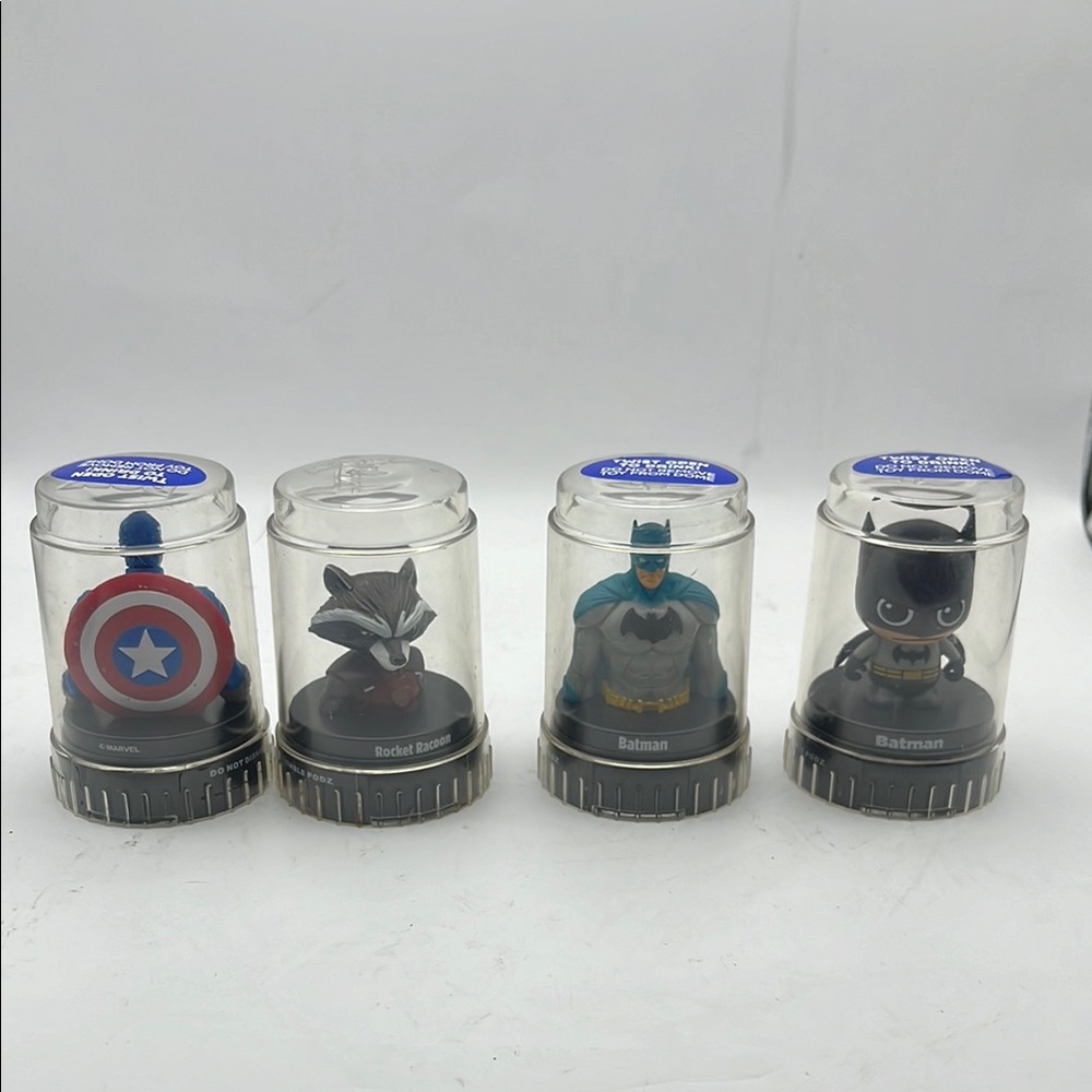 4 PCS! Good2Grow DC Batman Mixupz Series Marvel Rocket & captain America lot
